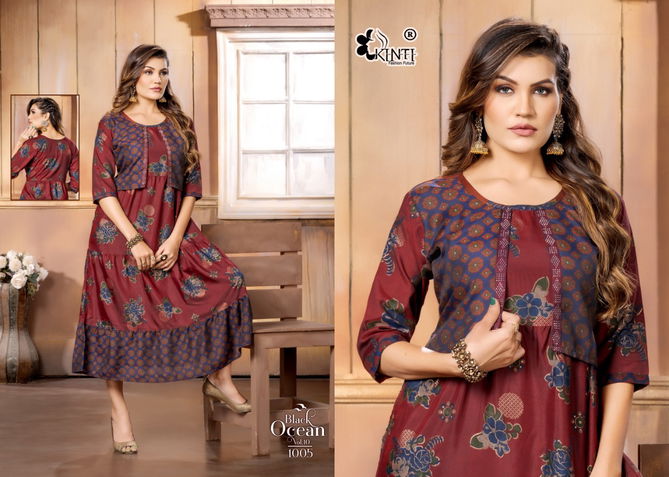 Black Ocean Vol 10 By Kinti Long Designer Kurtis Catalog